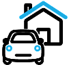 A home and car insurance icon