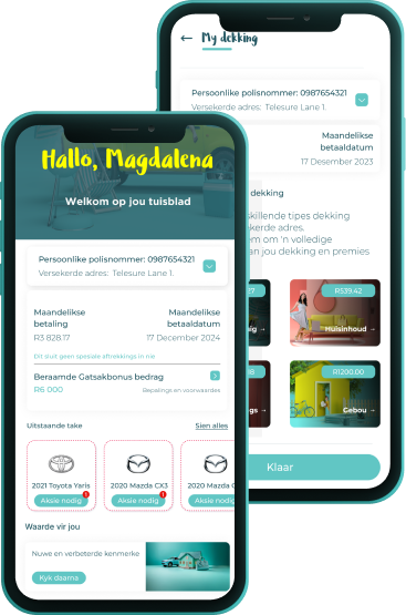 Phone mockup of the app